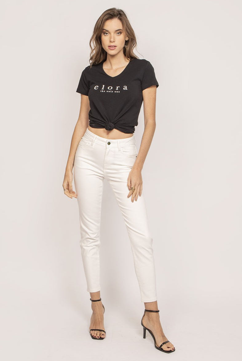 Jean slim 7/8ème blanc | Elora