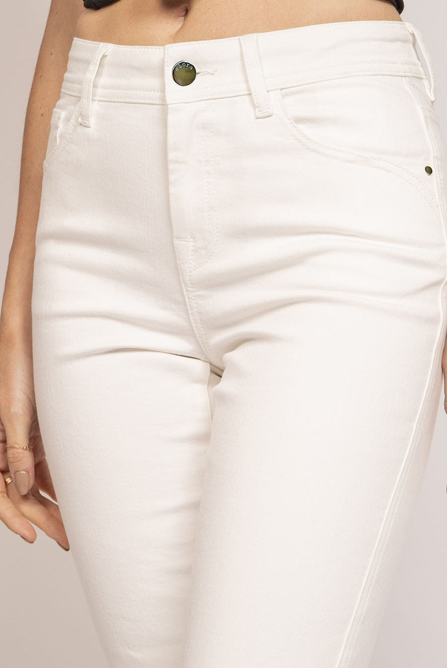 Jean slim 7/8ème blanc | Elora