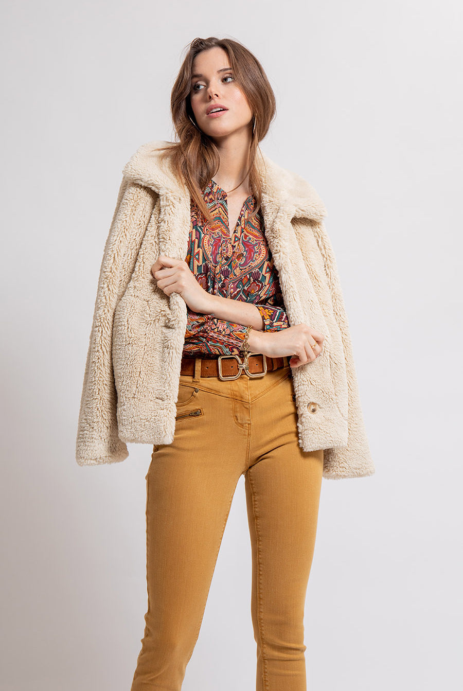 Blouse esprit ethnique multicolore | Elora