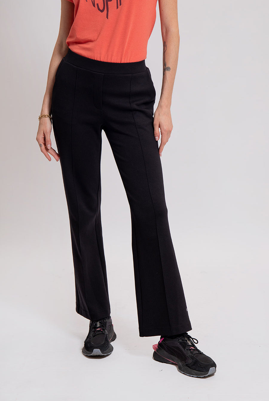 Pantalon noir coupe flare | Elora