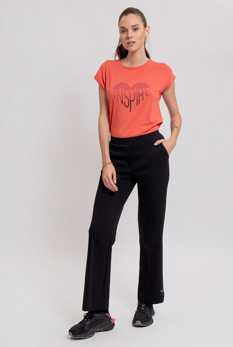 Pantalon noir coupe flare | Elora