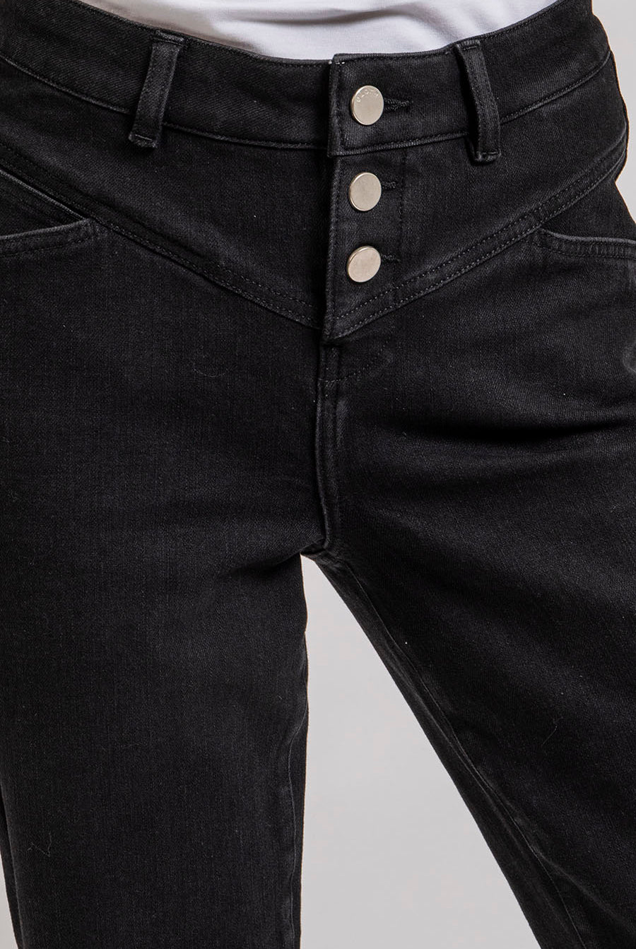 Jean bootcut cropped noir | Elora