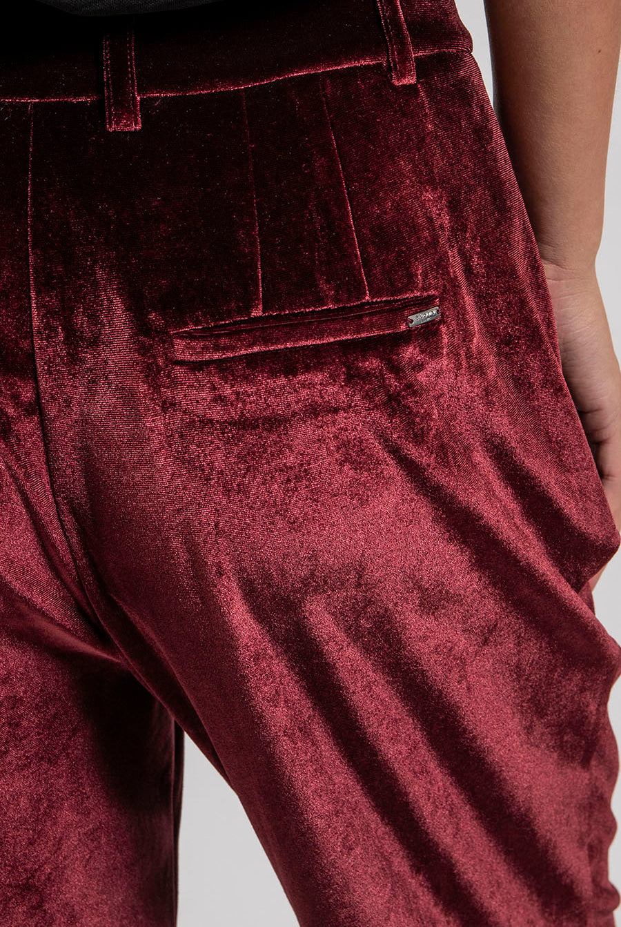 Pantalon de costume en velours bordeaux | Elora