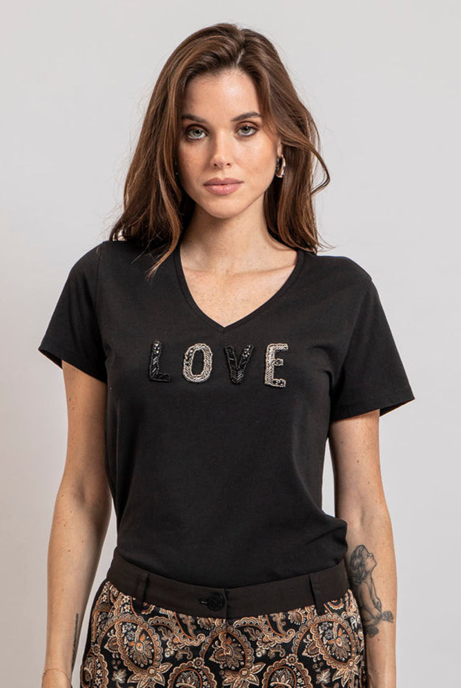 Tshirt noir LOVE | Elora