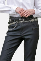 Ceinture double noir et métal | Elora