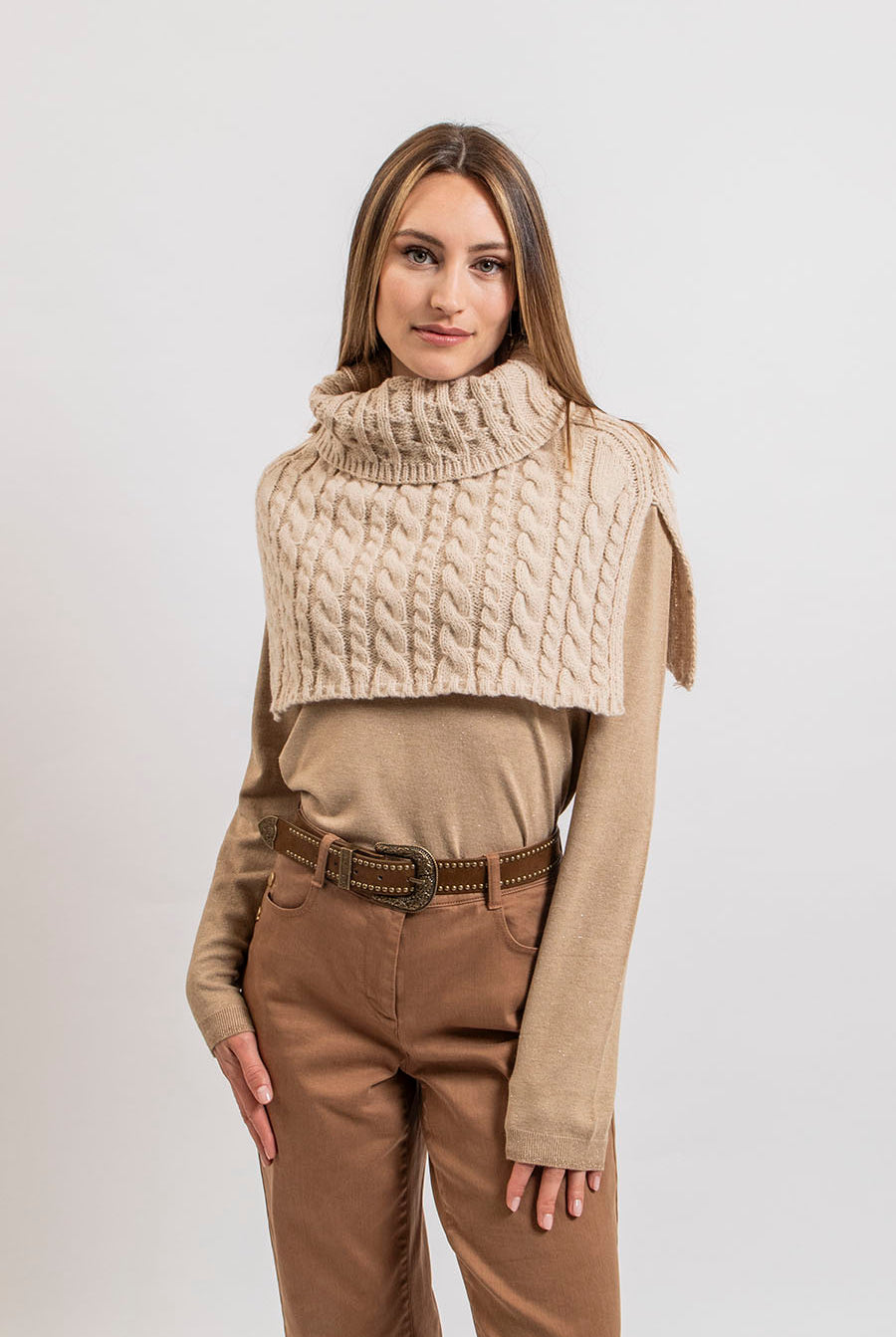 Pull façon lingerie beige | Elora