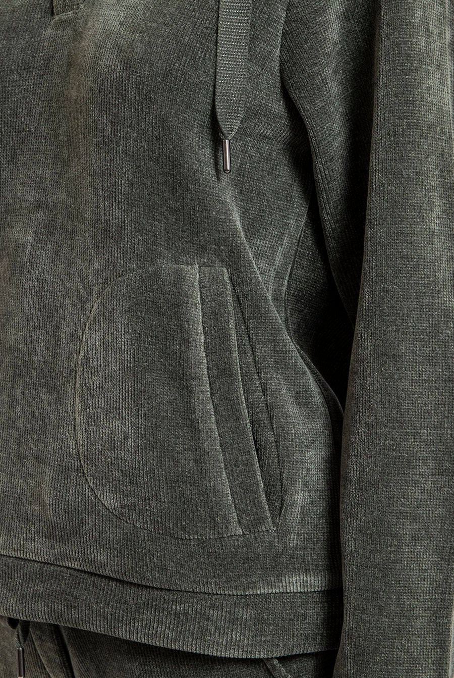 Sweat à capuche coloris tilleul | Elora