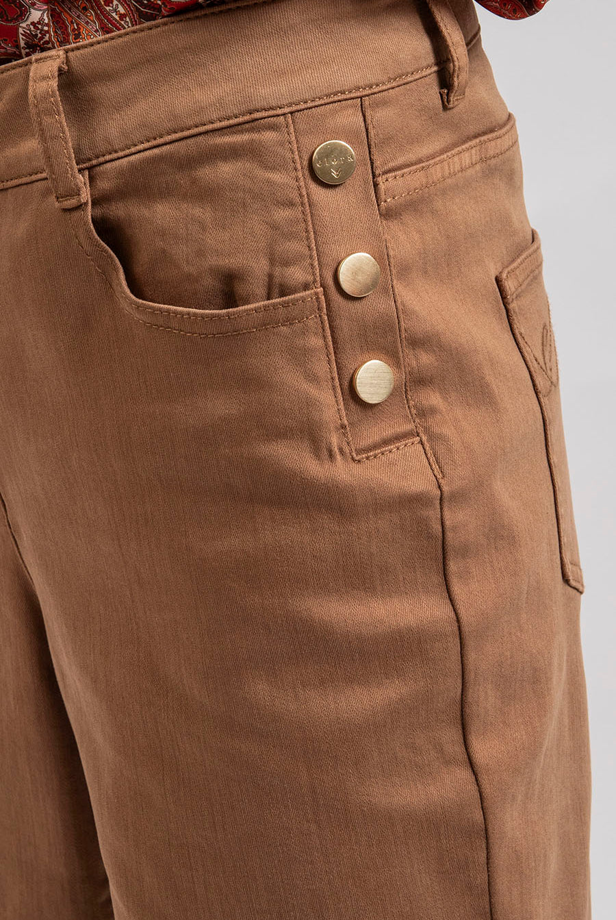 Pantalon large coloris tabac | Elora