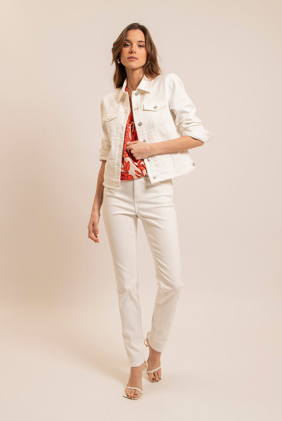 Veste en jean blanche | Elora