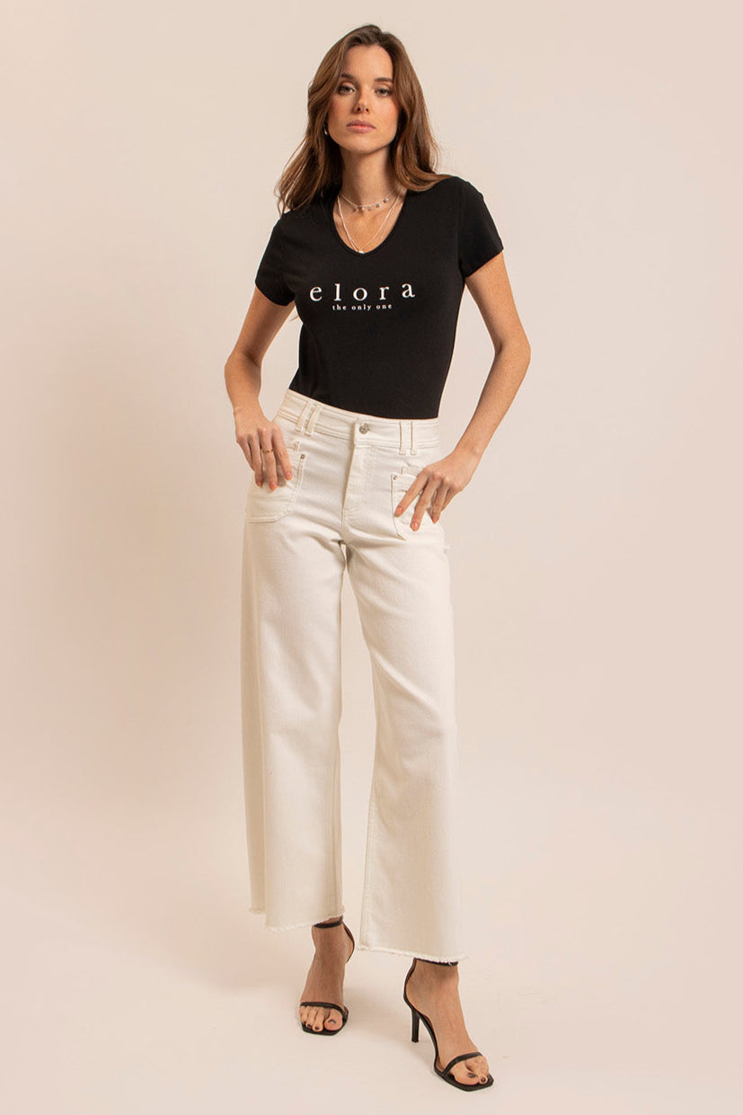 Jean wide leg blanc | Elora