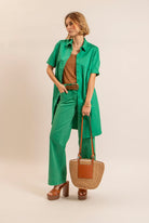 Robe chemise verte | Elora