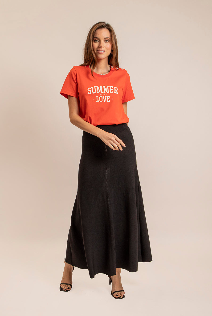 Tee-Shirt printé orange | Elora