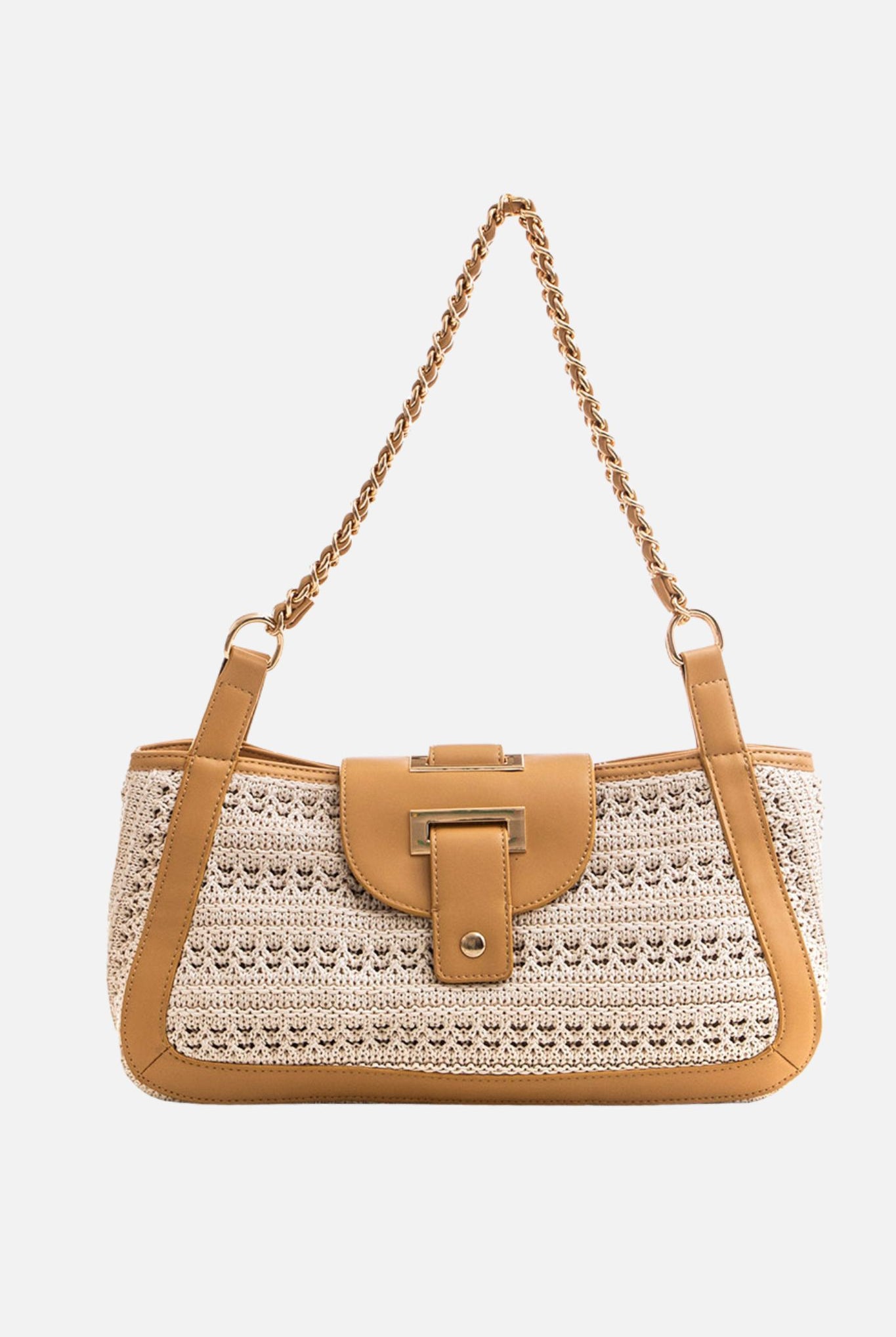 Sac pochette façon crochet beige | Elora