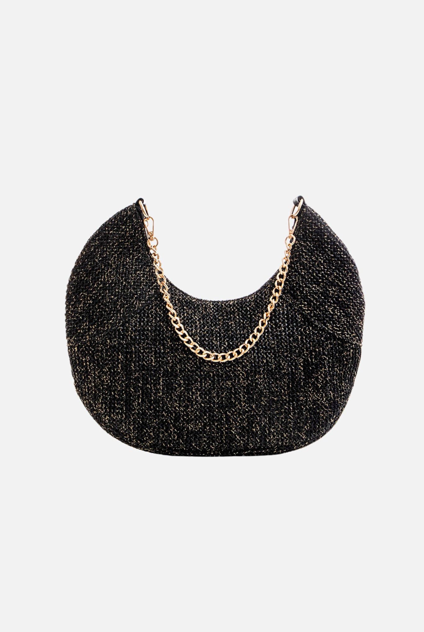 Sac forme lune noir et lurex | Elora