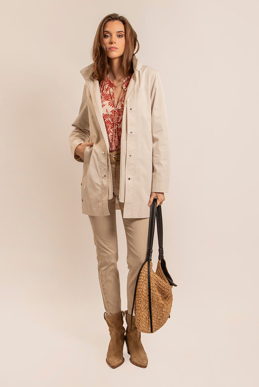 Blouse en coton imprimé brique | Elora