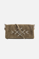 Pochette en daim sauge | Elora
