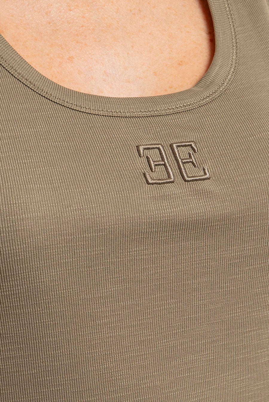 Débardeur en modal coloris sauge | Elora