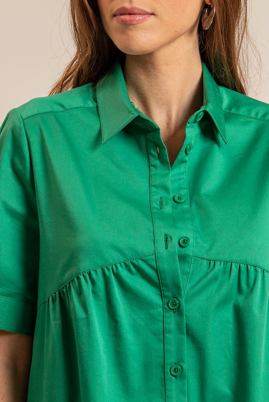 Robe chemise verte | Elora