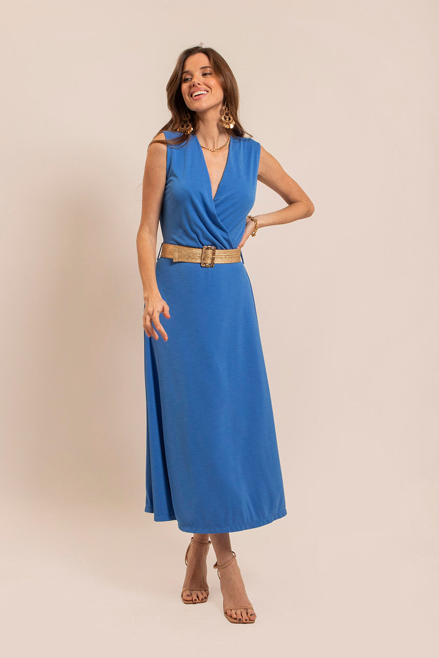 Robe longue bleue | Elora