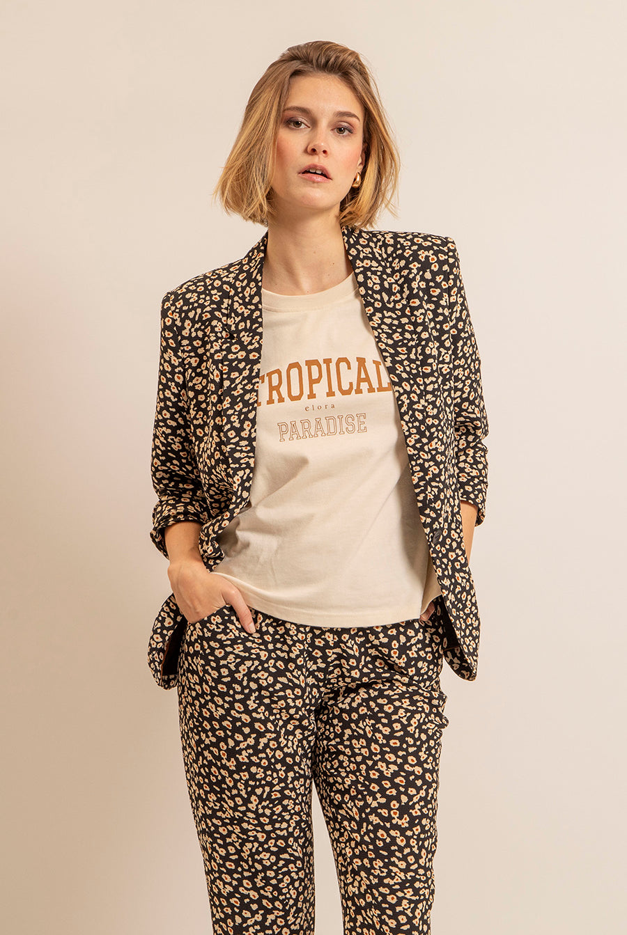 Tee-Shirt printé beige | Elora