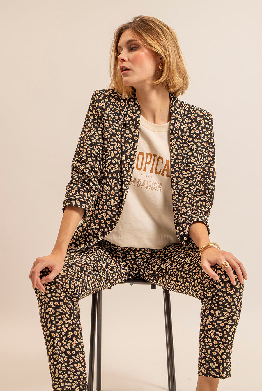 Veste fluide imprimé léopard | Elora