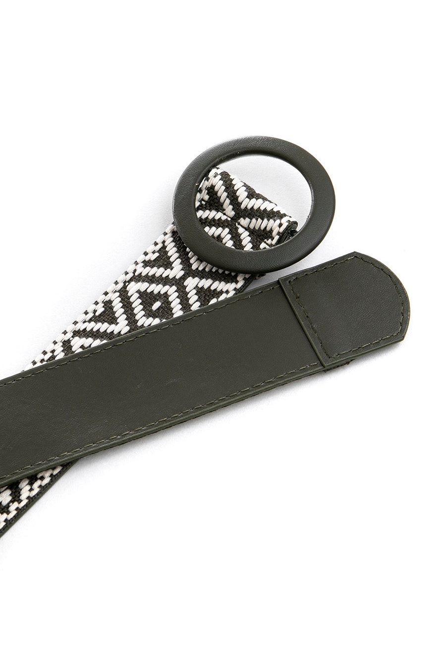Ceinture bi-matières kaki | Elora