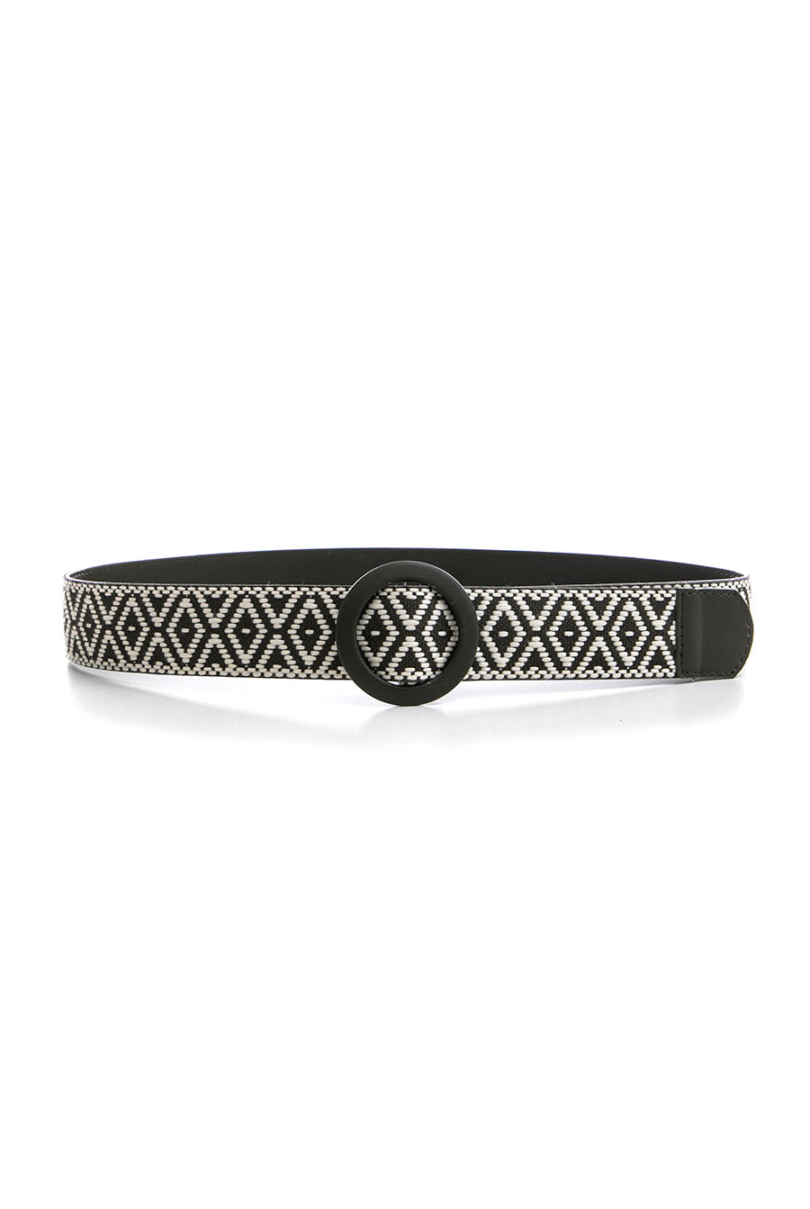 Ceinture bi-matières kaki | Elora