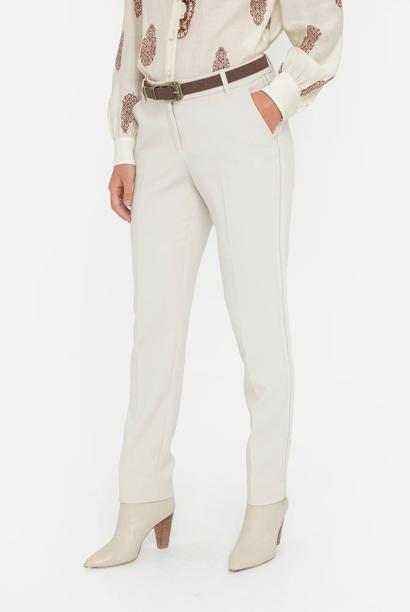 Pantalon cigarette crème | Elora