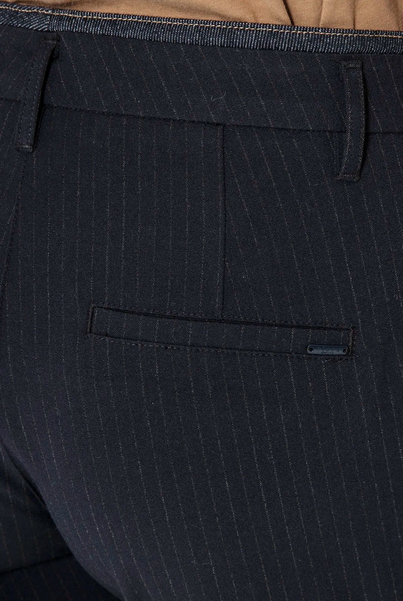 Pantalon bi matières rayé | Elora