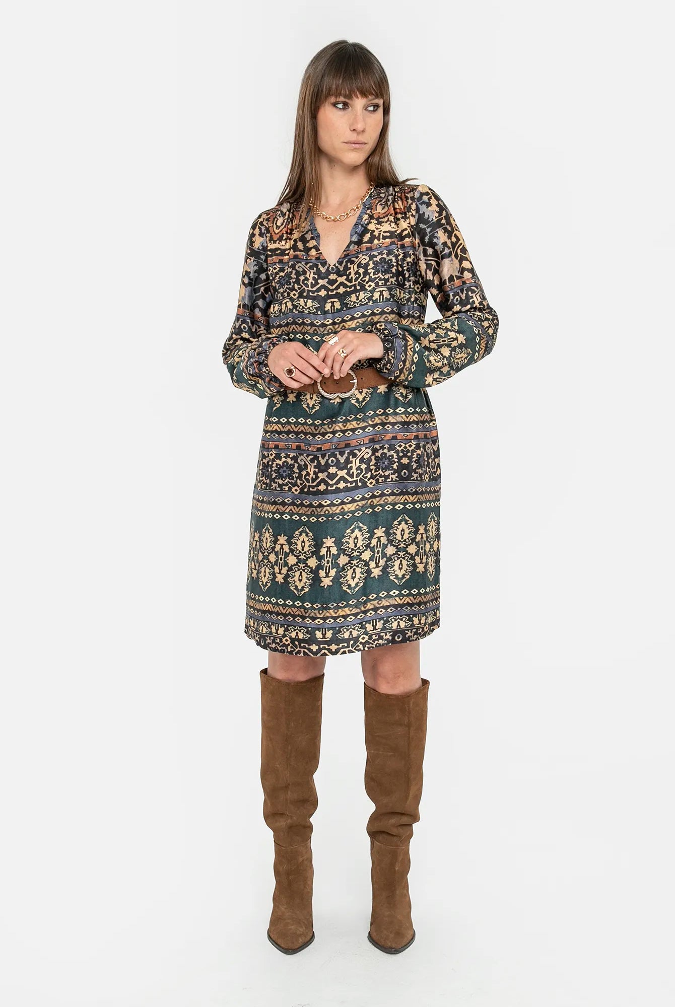 Robe et ceinture aux motifs aztèque | Elora