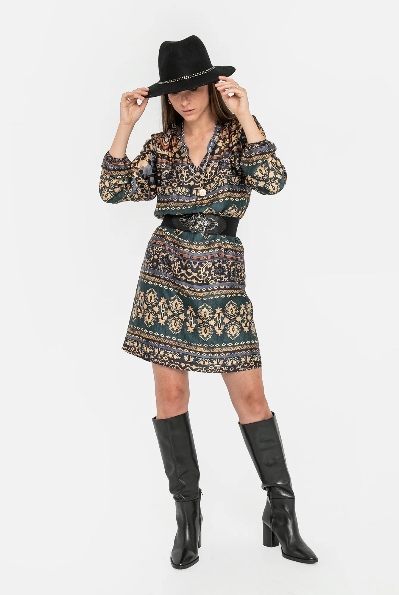 Robe et ceinture aux motifs aztèque | Elora