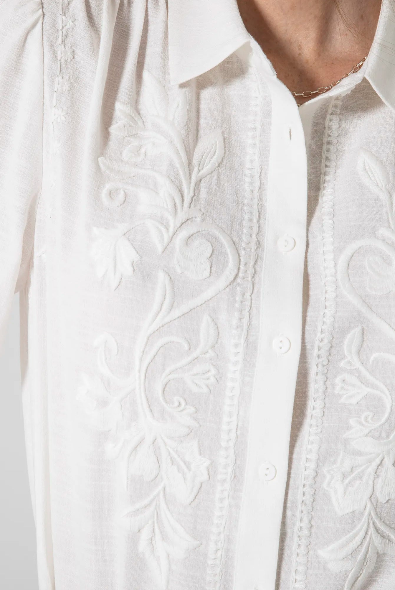 Chemise à broderie écru | Elora