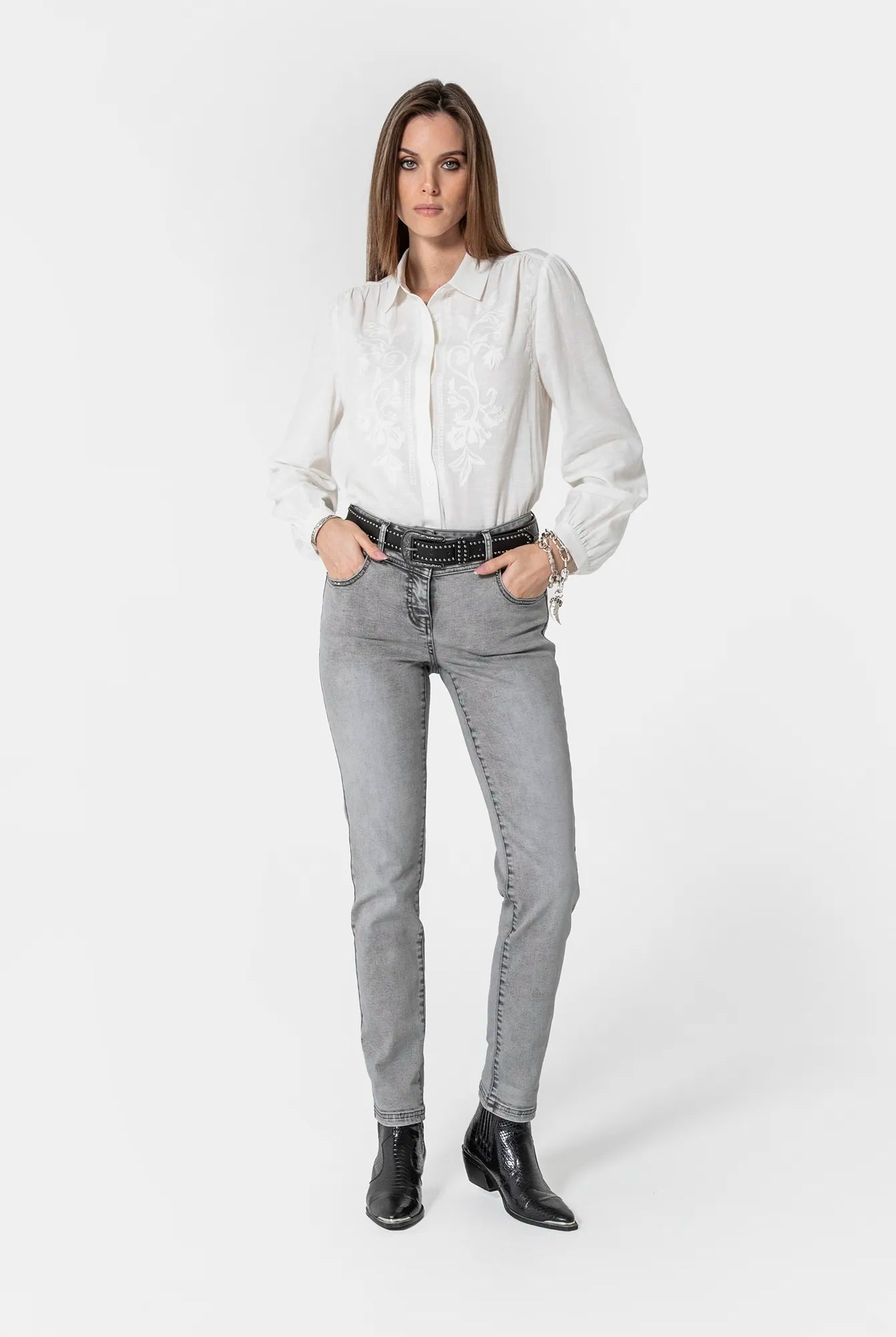 Chemise à broderie écru | Elora
