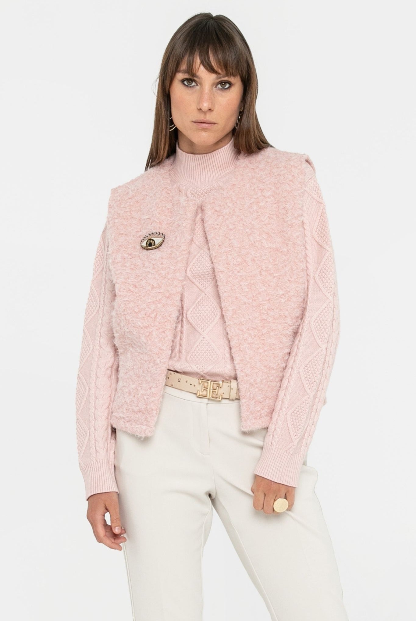 Boléro sans manches rose | Elora