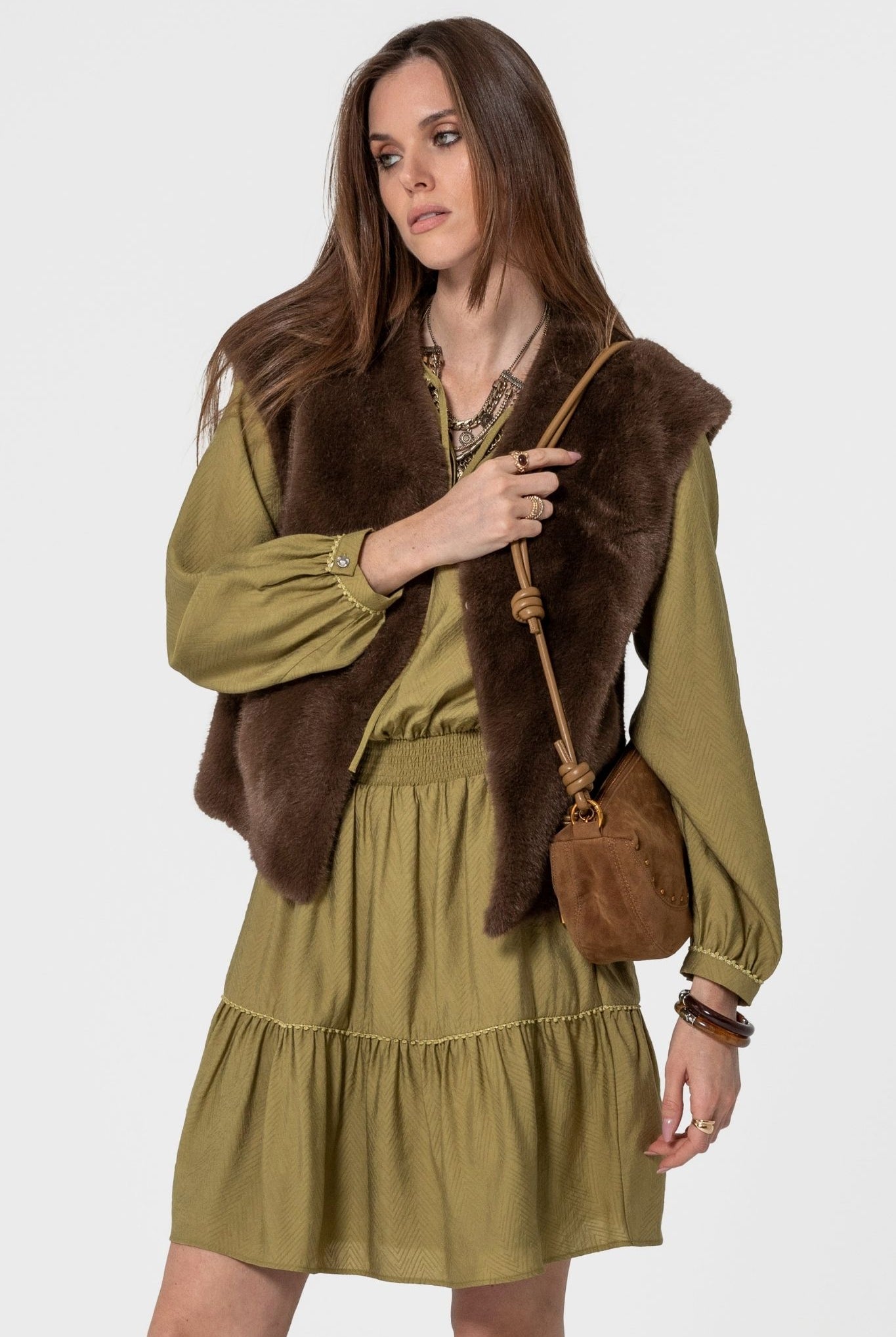 Robe courte cintrée pistache | Elora