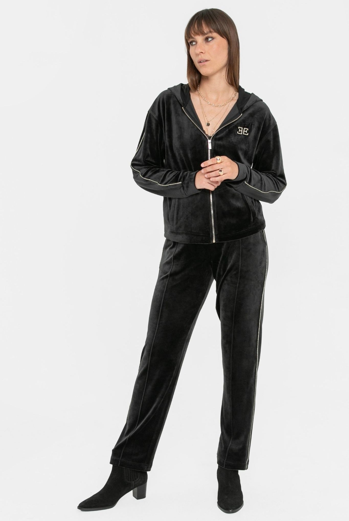 Pantalon velours cocooning noir | Elora