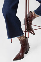 Chaussettes motif léopard beige | Elora