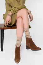 Chaussettes motif beige | Elora