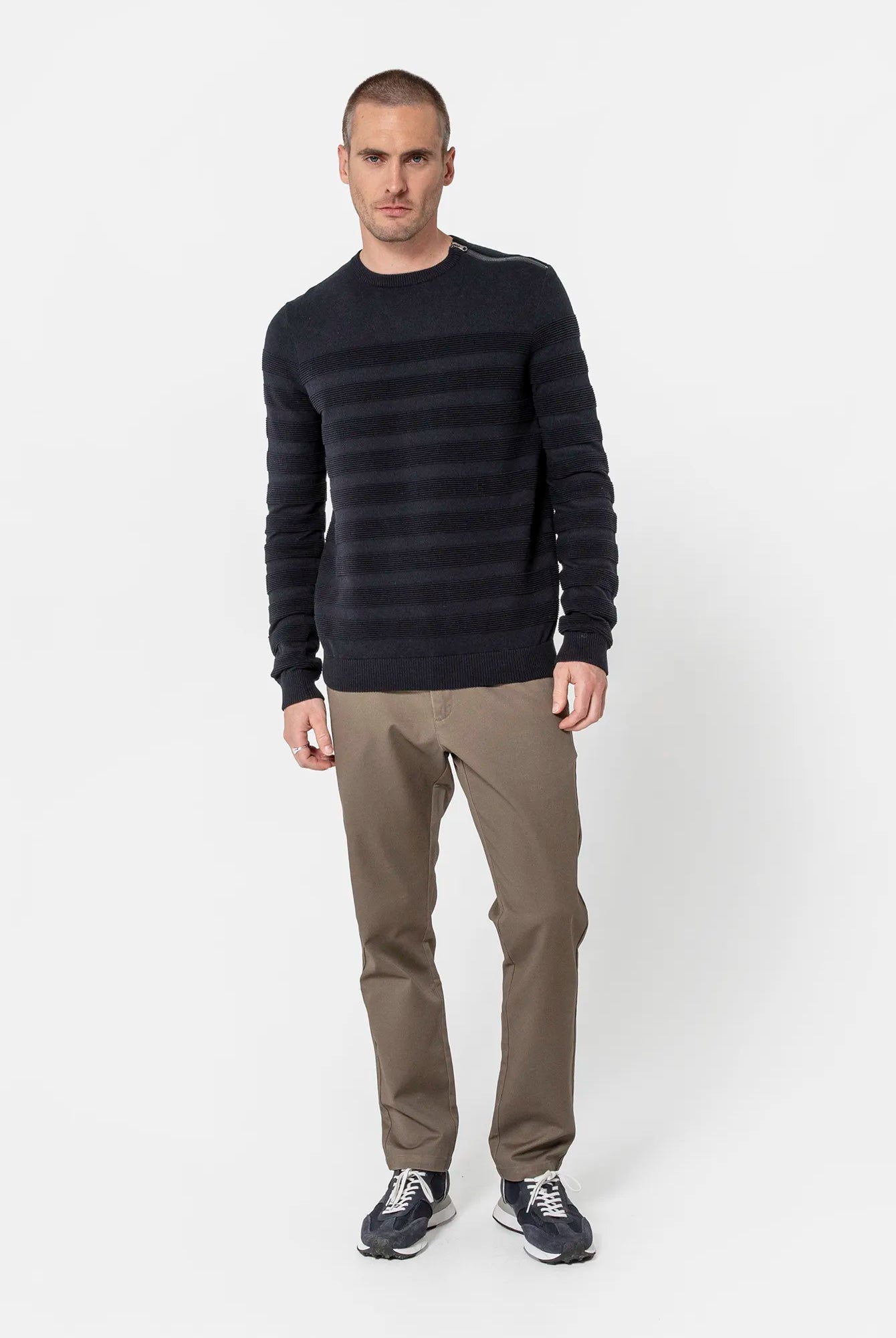 Pull effet rayé navy | Elora