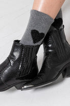Chaussettes motif cœur gris | Elora