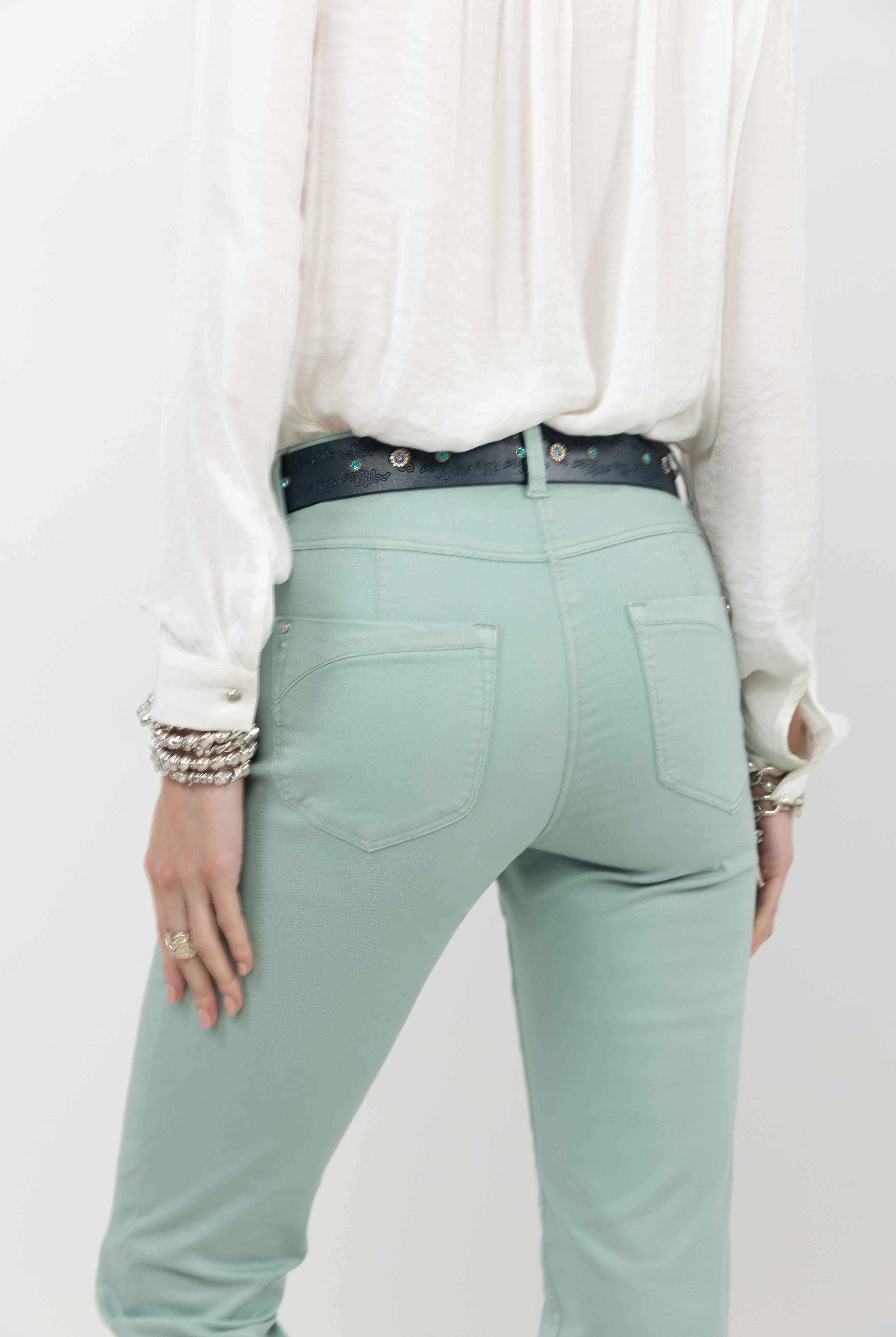 Pantalon menthe slim tendance | Elora