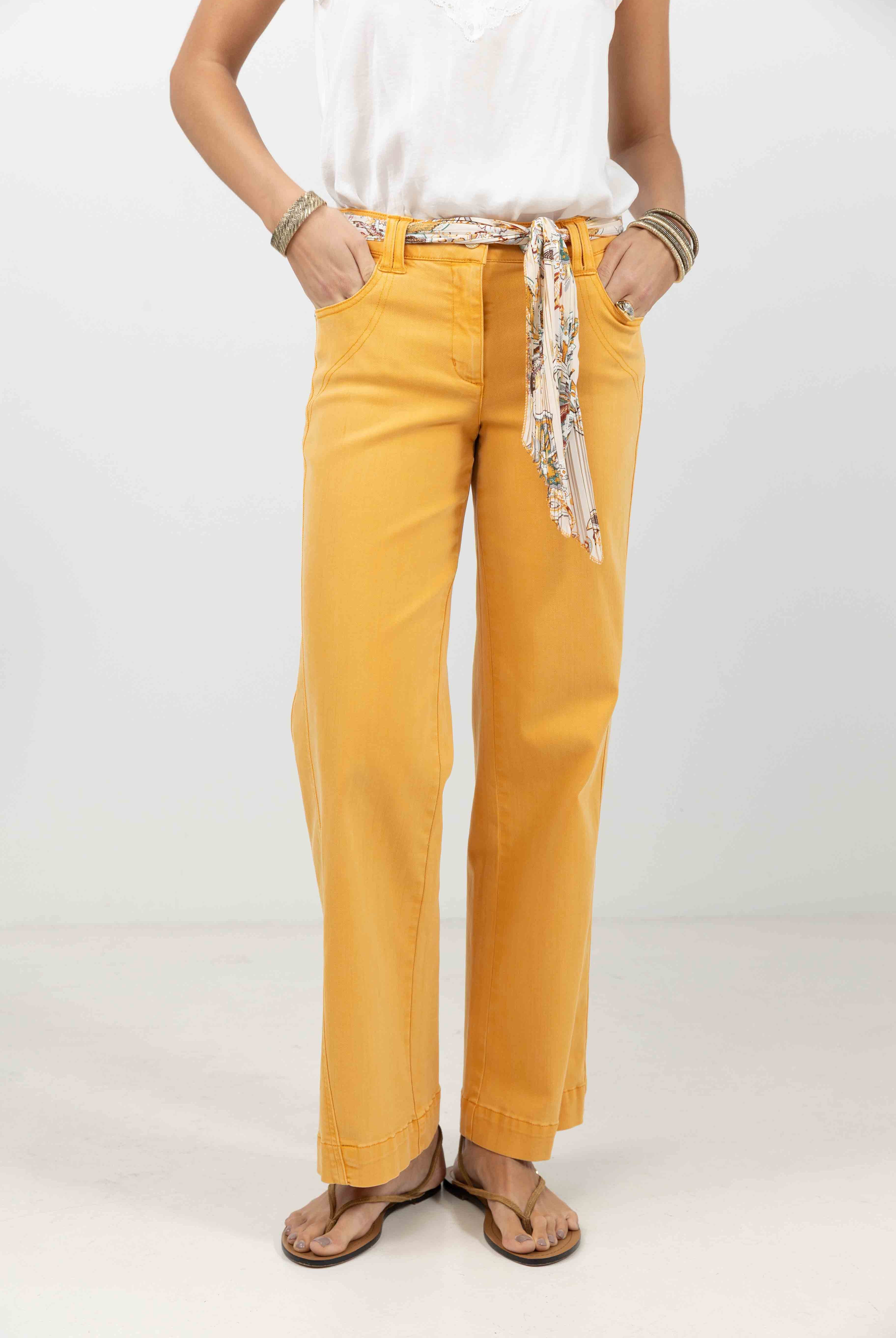 Pantalon jaune wide leg | Elora