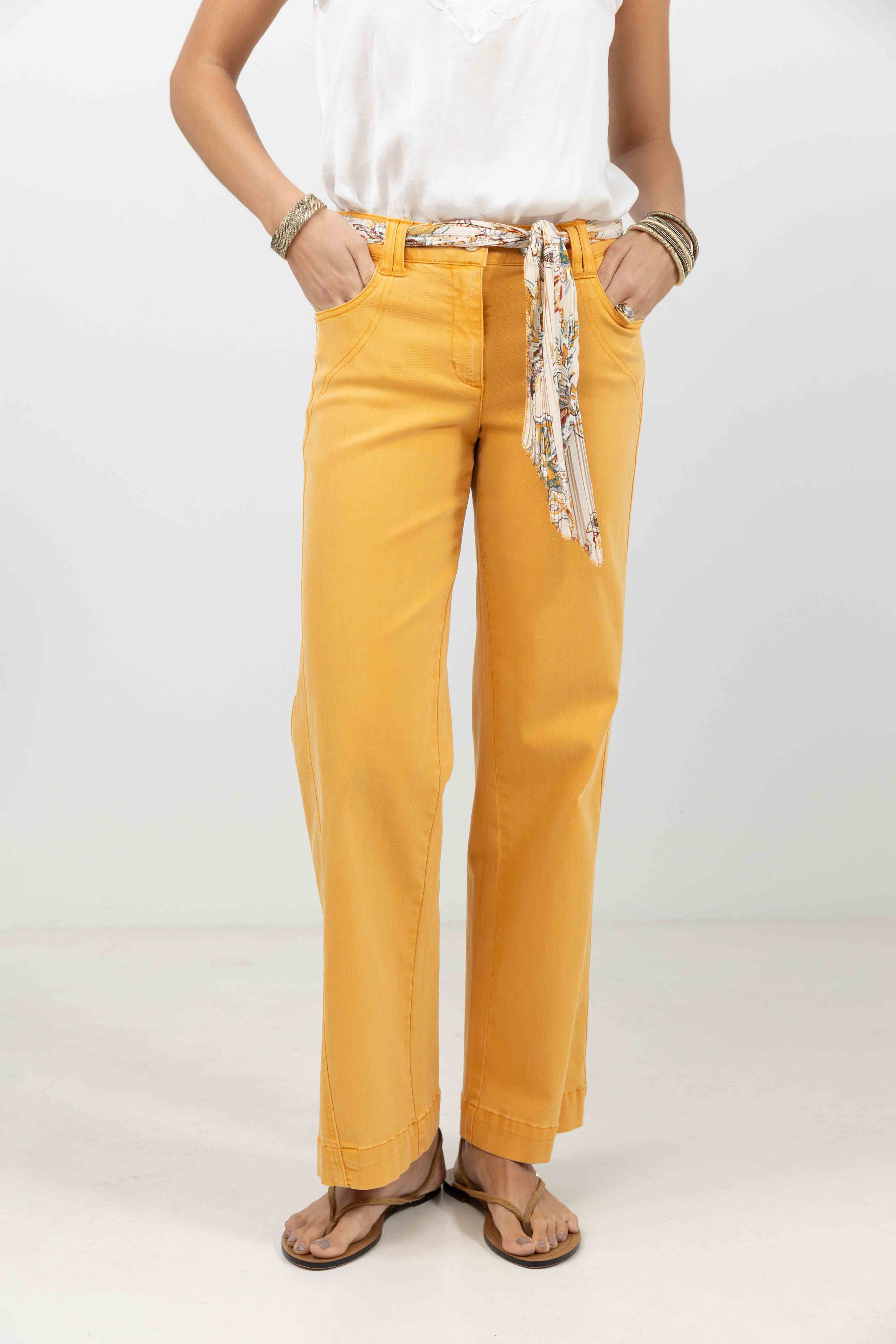 Pantalon jaune wide leg | Elora