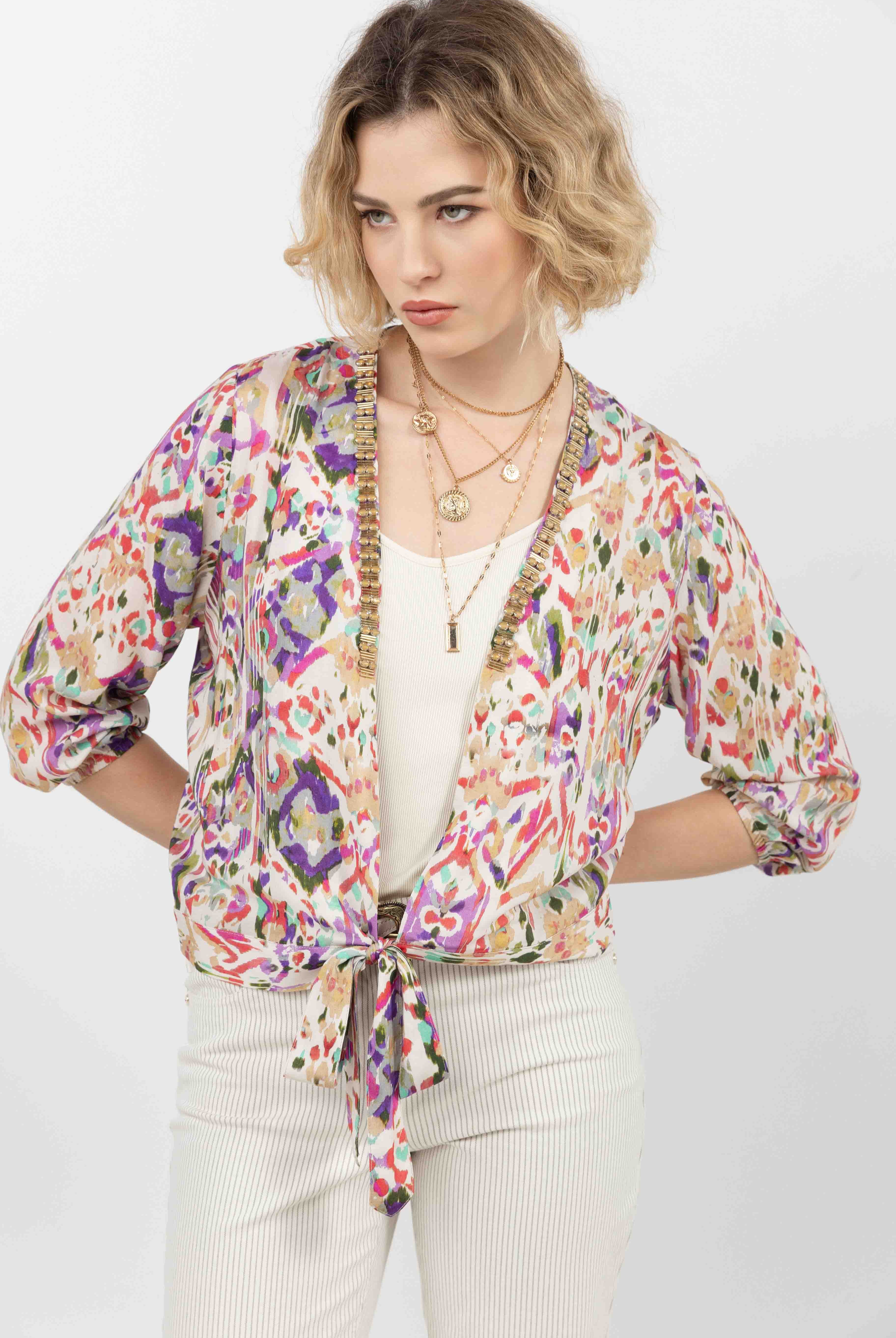 Top multicolore bijou à nouer | Elora