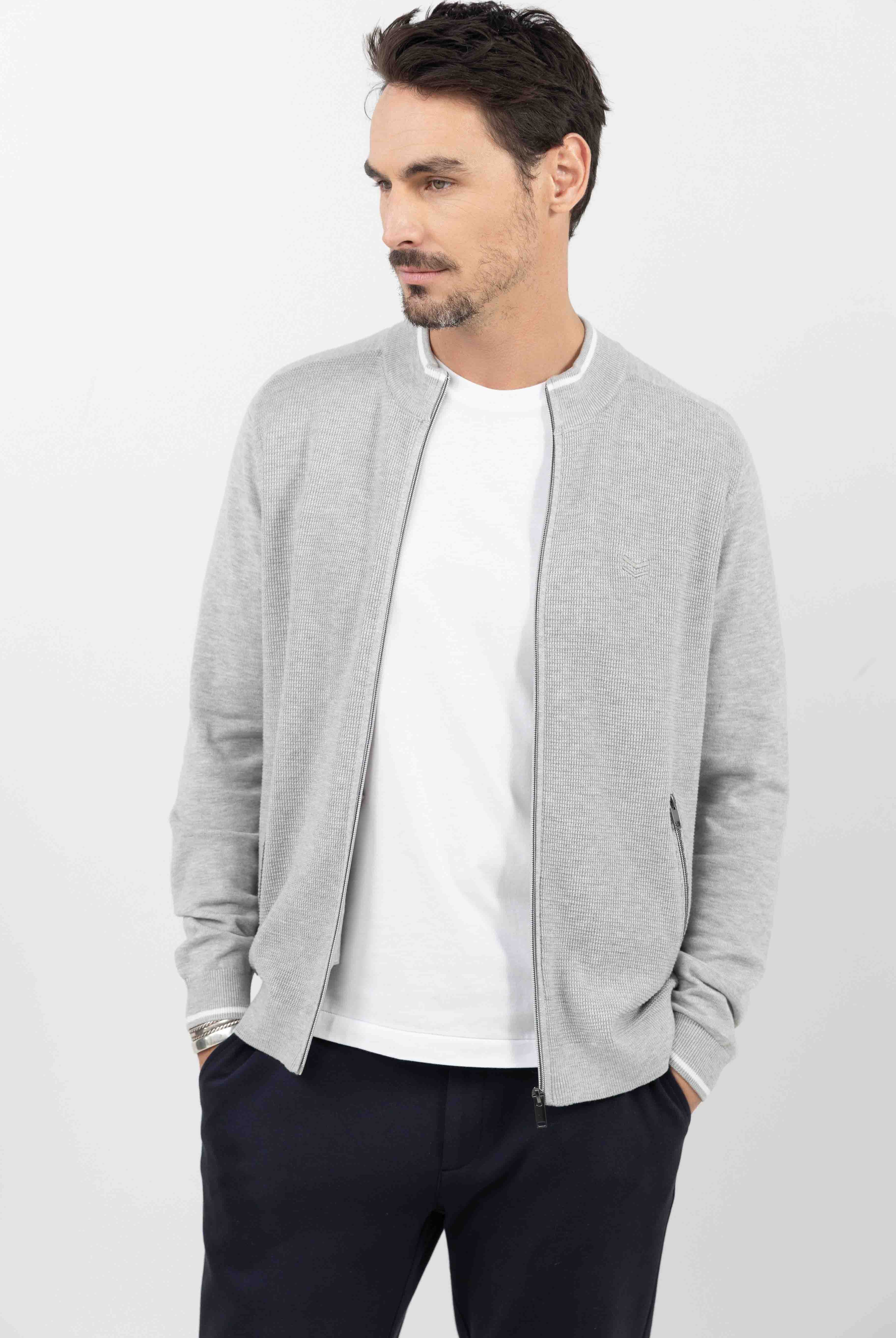 Gilet zippé gris clair sport chic | Elora