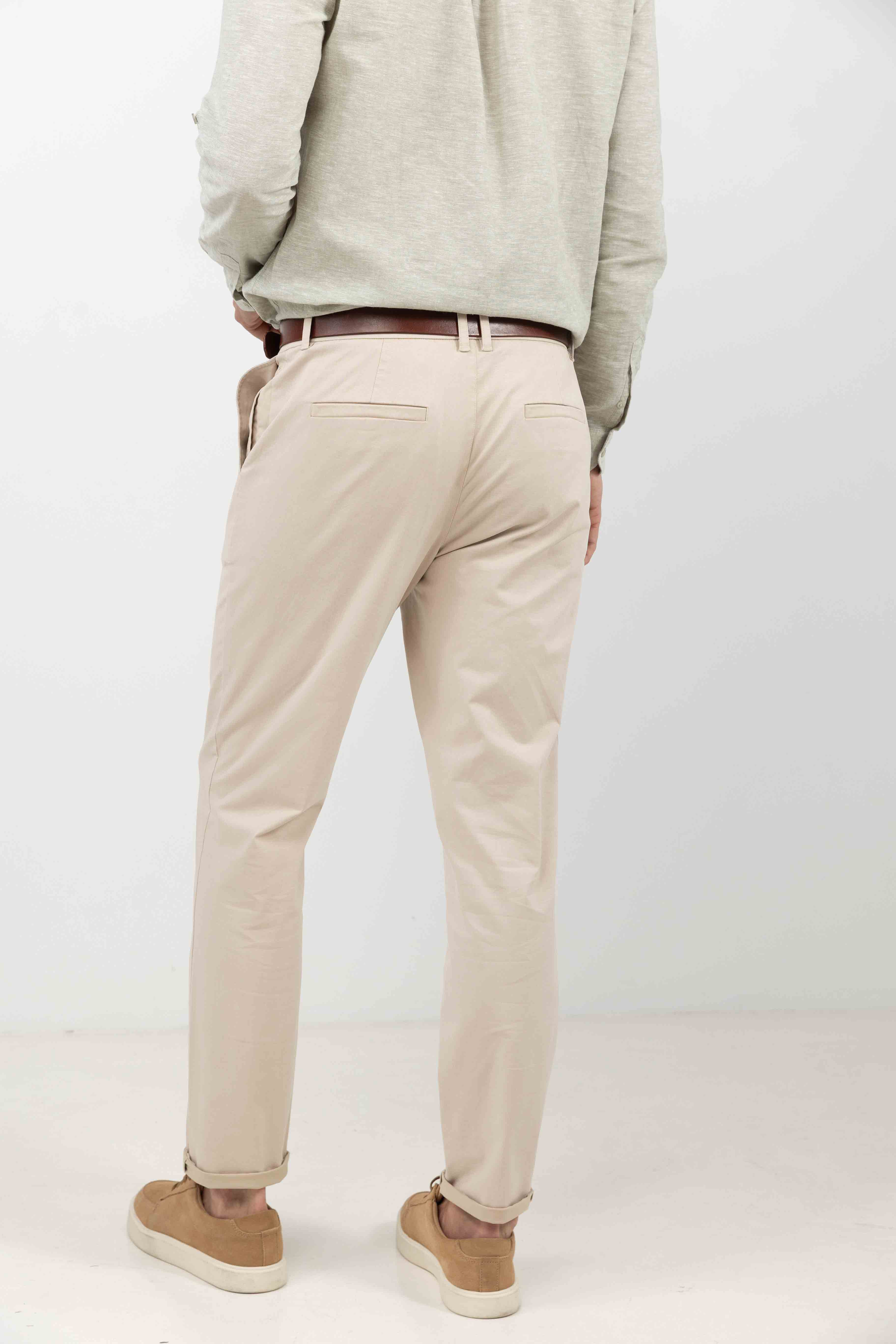 Chino beige stretch élégant | Elora