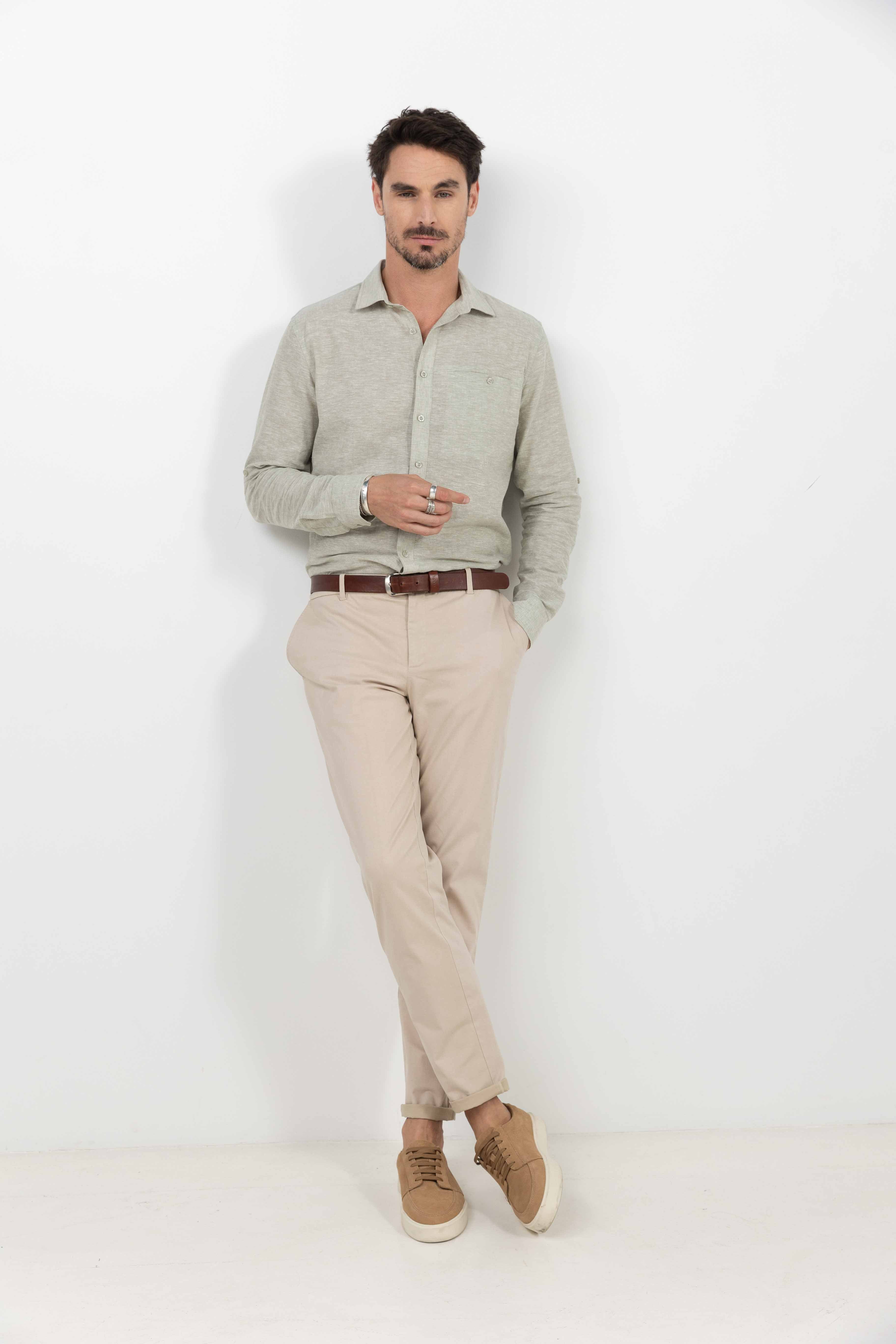 Chino beige stretch élégant | Elora