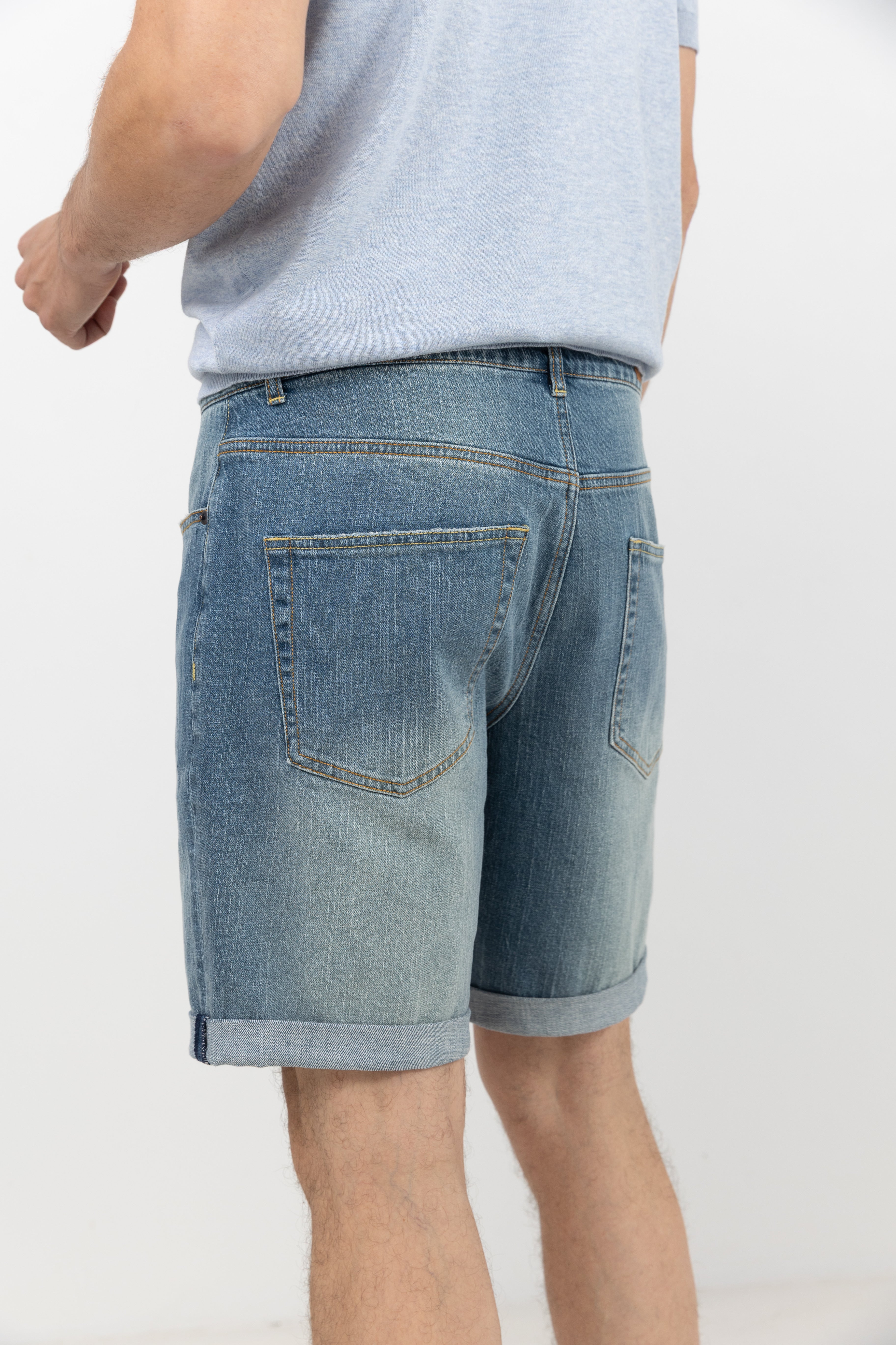 Short denim casual coupe droite | Elora