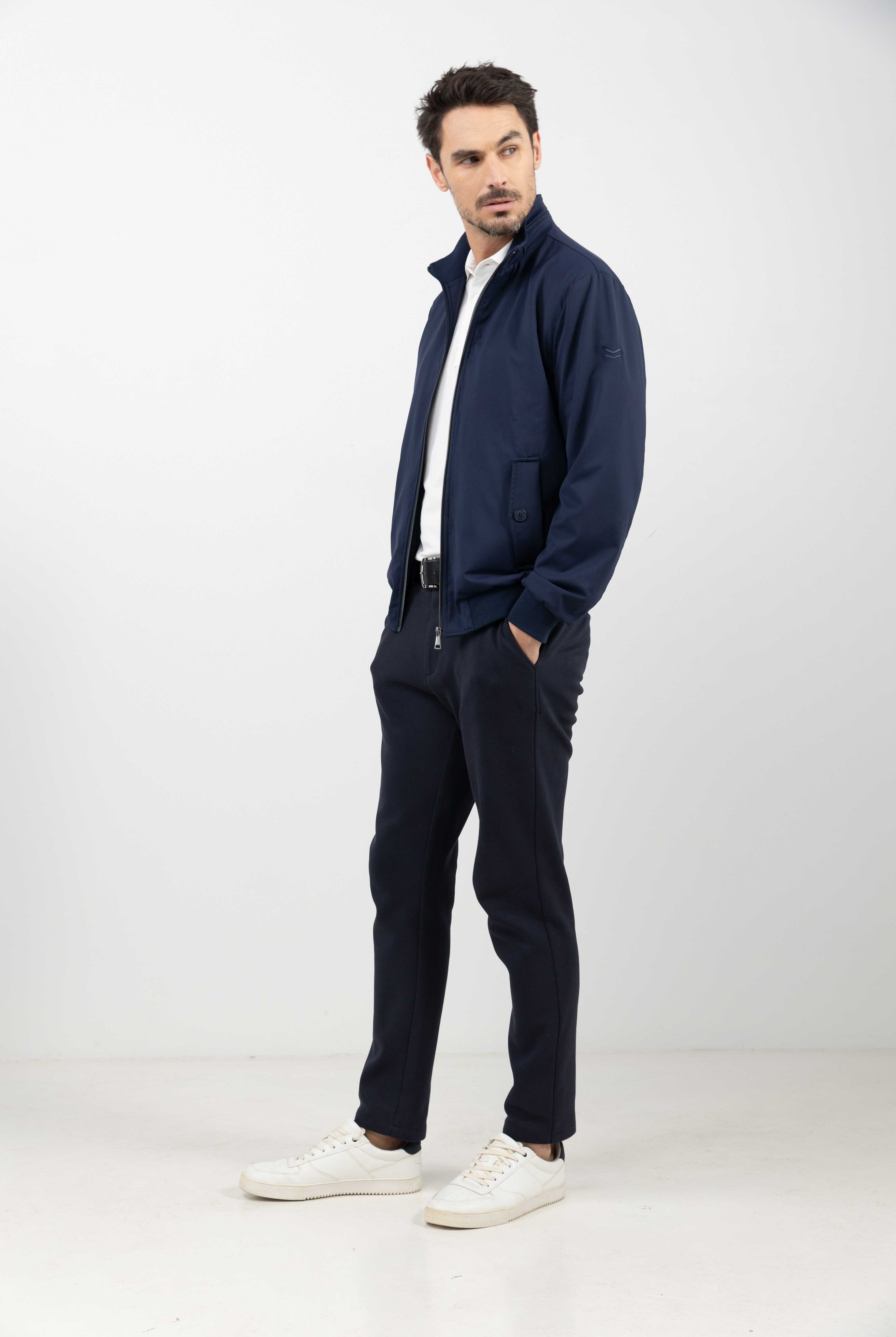 Blouson casual bleu marine déperlant | Elora