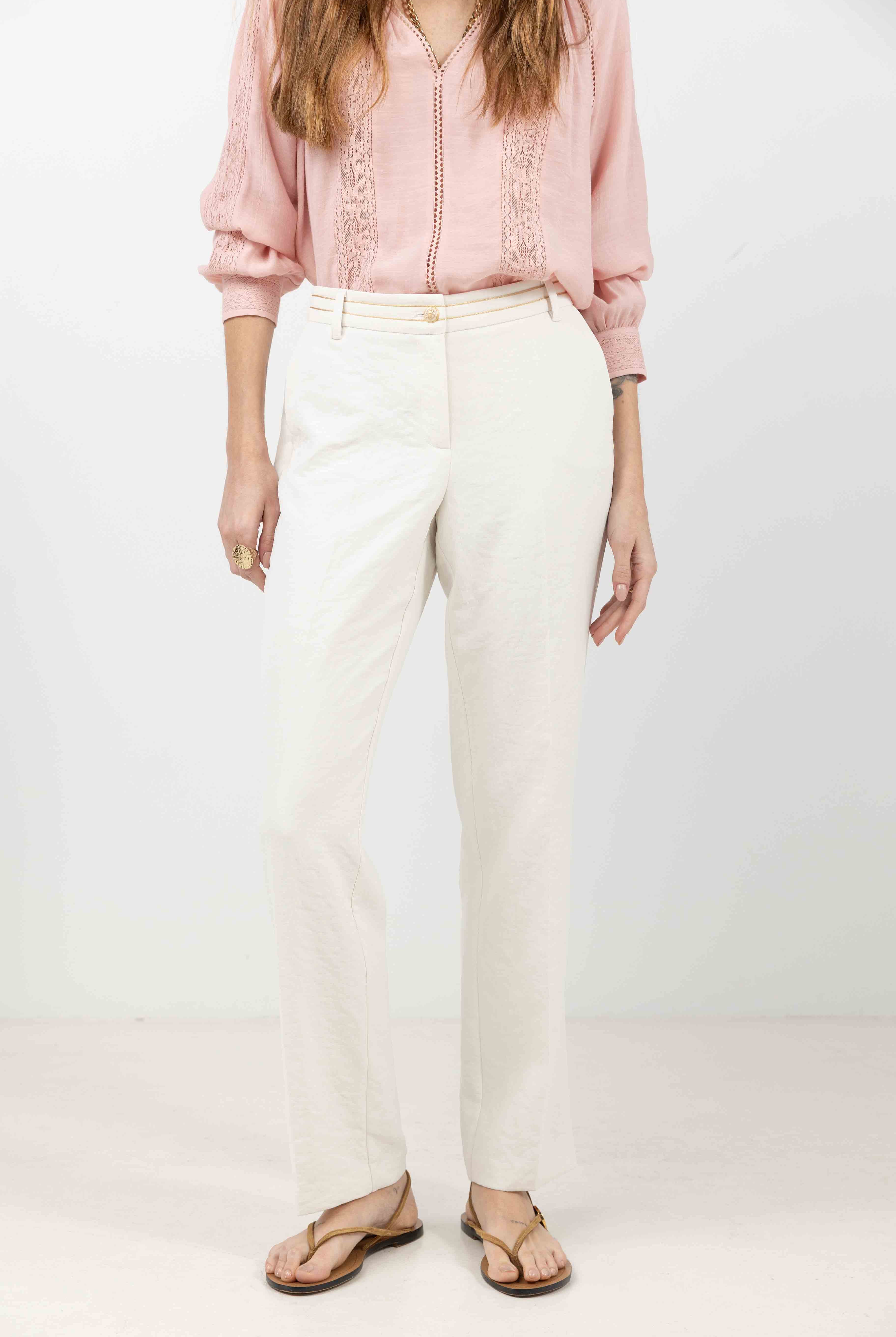 Pantalon écru fluide chic | Elora
